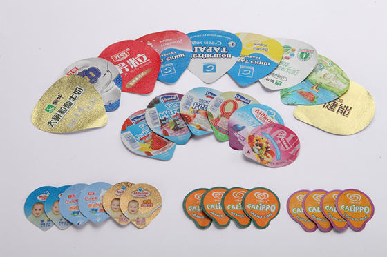 Heat Sealed Lacquer Die Cut Lids Untuk Produk Susu 8 Colors Printing