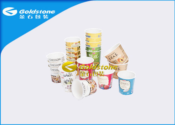 High Level Karton Kertas Plastik Ice Cream Piala Dengan Dua - Sisi multi berwarna