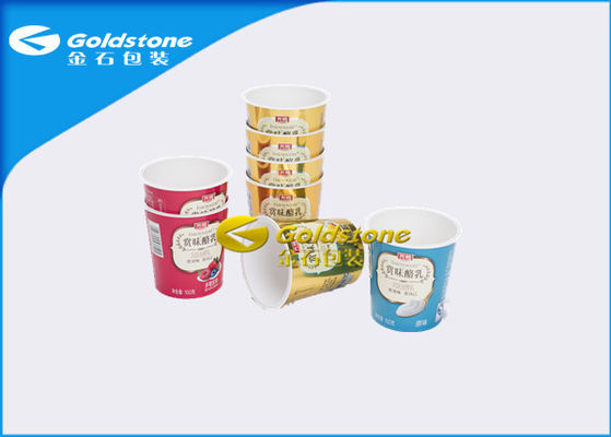 High Level Karton Kertas Plastik Ice Cream Piala Dengan Dua - Sisi multi berwarna