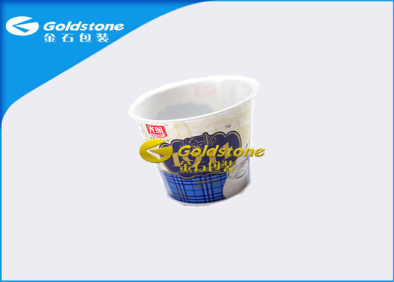 Eco Friendly Kemasan Plastik Yogurt Piala / Botol Putih / Biru berwarna