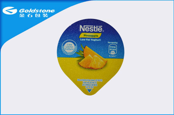 Aluminium Foil Yogurt Cup Heat Seal Lid Kaya Pola Hingga 8 Warna Ketebalan Yang Berbeda